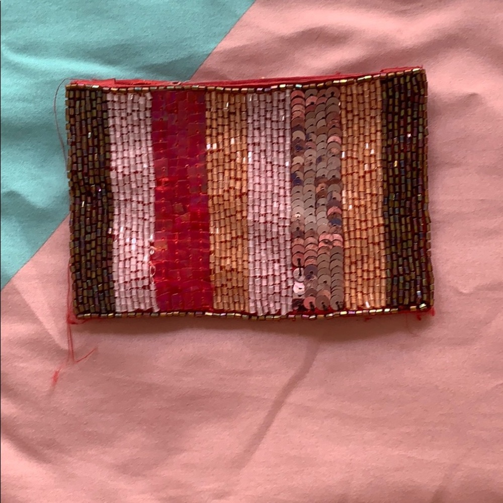 Pink and Beige Coin Purse